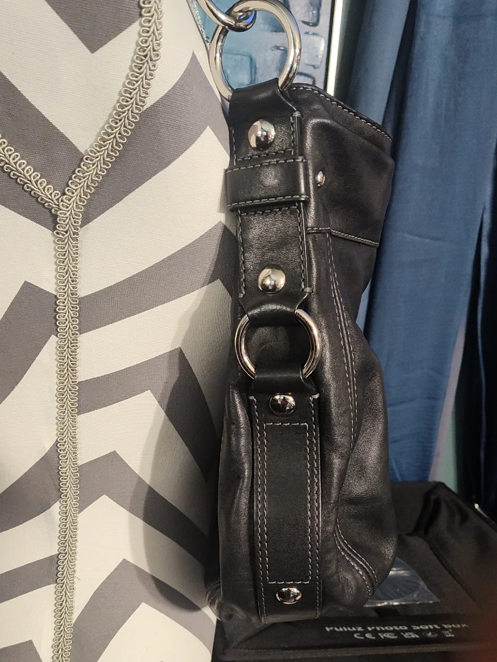 Coach Zoe Vintage Black Leather Hobo Bag with Silver Hardware Pristine Condition